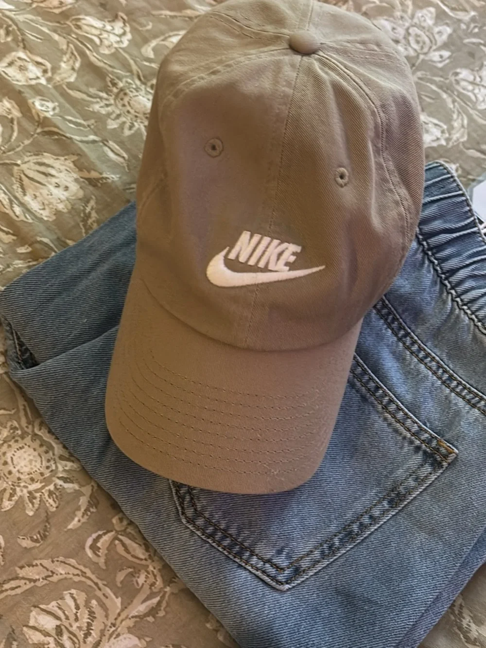 Nike Brown Baseball Cap with White Swoosh